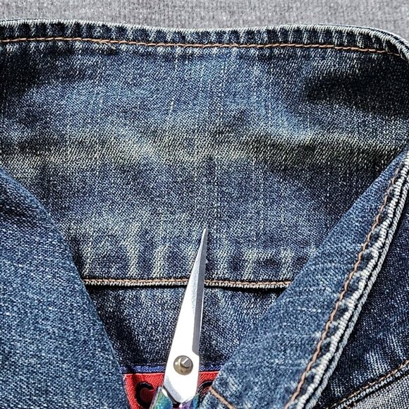 Coogi Denim Vest Womens S Blue Faded Logo Boho Perky Australia Down Under Preppy - Picture 10 of 16